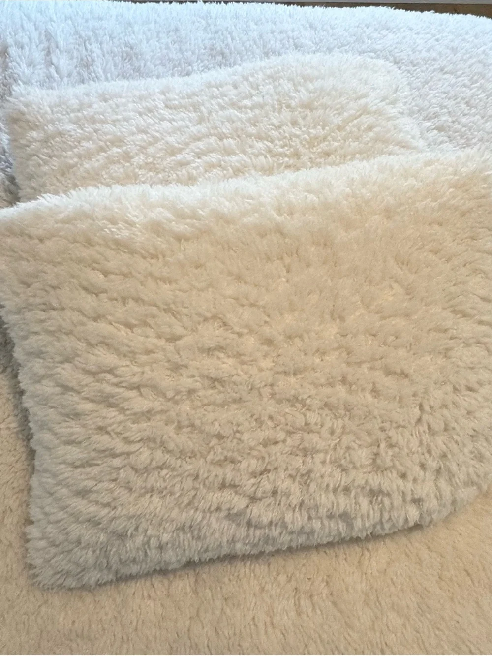 Pottery Barn Teen Cloud Faux Fur Full/Queen Duvet w/2 Standard Shams - Cream